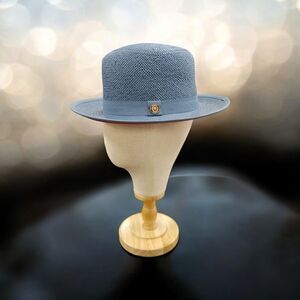 MEN'S BRUNO CAPELO EMPIRE COLLECTION STRAW 2 1/2" BRIM FEDORA HAT. EM 515.